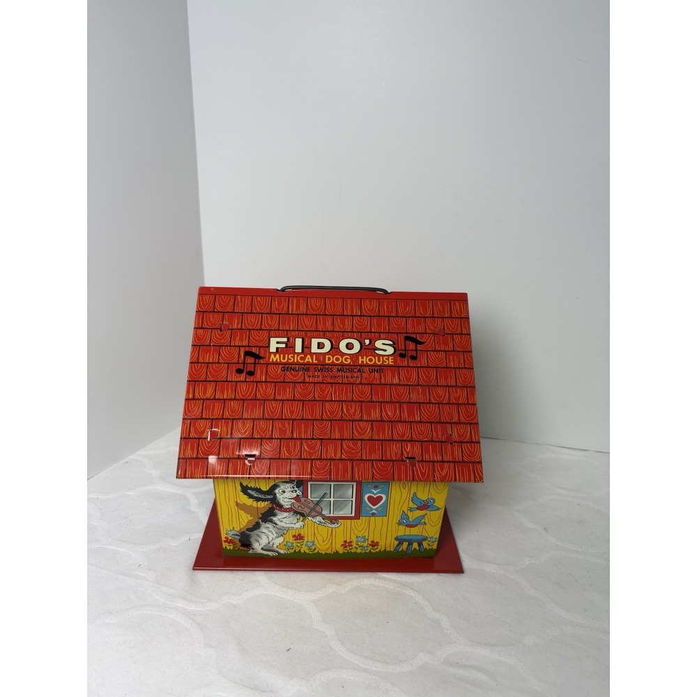 Fido's Musical Dog House Metal Toy Ohio Art Co. w/ Swiss Music Unit Vintage READ - Picture 4 of 16